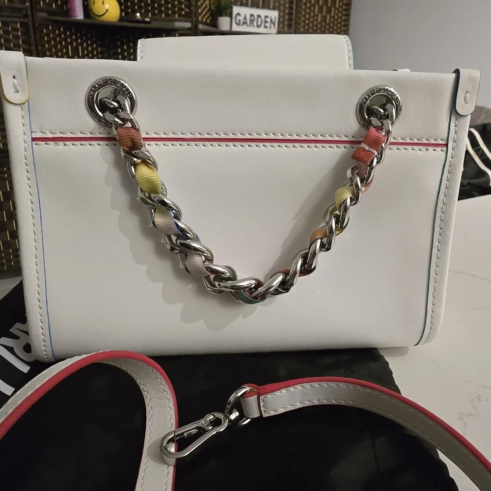 Karl Lagerfeld White and Multicolor Women's Bag Karl Lagerfeld Paris Savoie - Picture 9 of 10